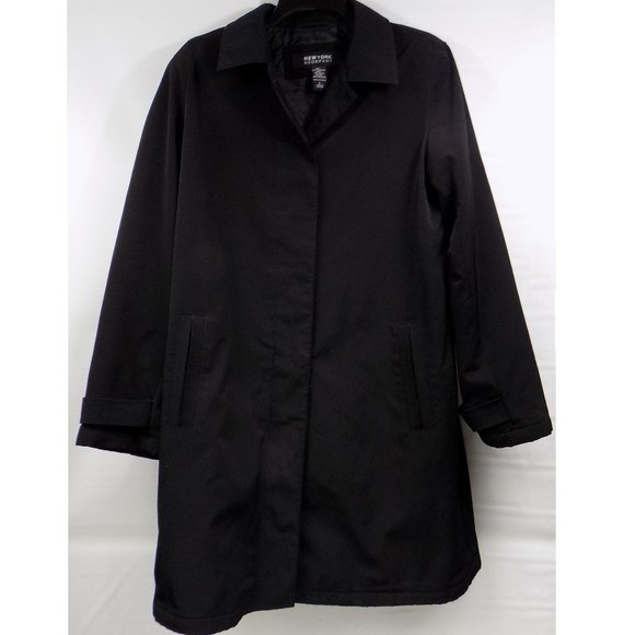 New York & Company Jackets & Blazers - New York & Company Black Mid-Length Trench Coat Size Large